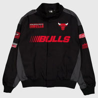 New Era Chicago Bulls Motorsports Jacket Jacket unisex front product view | Dash Racegear — Trendy New Era Bulls Motorsports Team Jacket