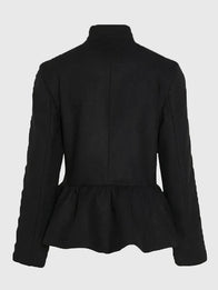 Adidas Chinese New Year Peplum Jacket Jacket unisex detail view 5 | Dash Racegear — Chinese New Year Adidas Black Peplum Jacket, lightweight, stylish, and ideal for festive outfits.