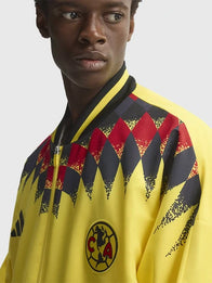 Adidas Club America Stadium Track Jacket Jacket unisex detail view 4 | Dash Racegear — Yellow Adidas Club America Stadium track jacket featuring a relaxed unisex design and timeless sporty appeal.