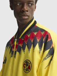 Adidas Club America Stadium Track Jacket Jacket unisex detail view 4 | Dash Racegear — Yellow Adidas Club America Stadium track jacket featuring a relaxed unisex design and timeless sporty appeal.