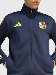 Adidas Club America DNA Track Jacket Jacket unisex detail view 4 | Dash Racegear — Navy blue Adidas Club America DNA zip-up track jacket featuring a relaxed unisex design and timeless sporty appeal.