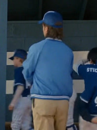 Stranger Things Steve Harrington Blue Coach Jacket Jacket unisex detail view 2 | Dash Racegear — Recreation Stranger Things S05 Joe Keery Coach Steve blue bomber jacket featuring a lightweight insulated design and classic fit