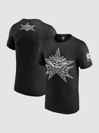 Cody Rhodes Crest T-Shirt Shirt unisex front product view | Dash Racegear — Unisex black and white Cody Rhodes Crest T-shirt featuring a clean graphic design with a bold wrestling-inspired streetwear look.