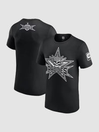 Cody Rhodes Crest T-Shirt Shirt unisex front product view | Dash Racegear — Unisex black and white Cody Rhodes Crest T-shirt featuring a clean graphic design with a bold wrestling-inspired streetwear look.
