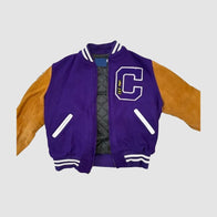 Kahoks Letterman Jacket Jacket unisex detail view 2 | Dash Racegear — Kahoks Letterman Jacket – Classic Varsity Style in Purple and Bown