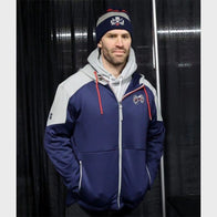 Columbus Blue Jackets 2025 Neck Hoodie Jacket unisex front product view | Dash Racegear — 2025 Columbus Blue Jackets Hoodie – Stylish & Functional