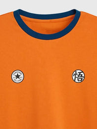 Converse x Dragon Ball Z Goku T-Shirt Shirt unisex detail view 3 | Dash Racegear — Dragon Ball Z x Converse orange tee blending iconic anime graphics with premium everyday wearability.
