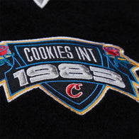 M&N x Cookies Full-Snap Varsity Jacket Varsity Jacket unisex detail view 5 | Dash Racegear — Premium Cookies x Mitchell & Ness wool and leather varsity jacket
