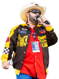 NASCAR Cup Series Cracker Barrel 400 Racing Jacket Jacket unisex detail view 4 | Dash Racegear — Cracker Barrel 400 2026 brown racing jacket featuring Tyler Filmore race week styling