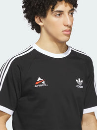 Adidas Avirex Ringer T-Shirt Shirt unisex detail view 3 | Dash Racegear — Adidas x Avirex 2026 unisex black ringer T-shirt with retro style for laid-back casual looks.