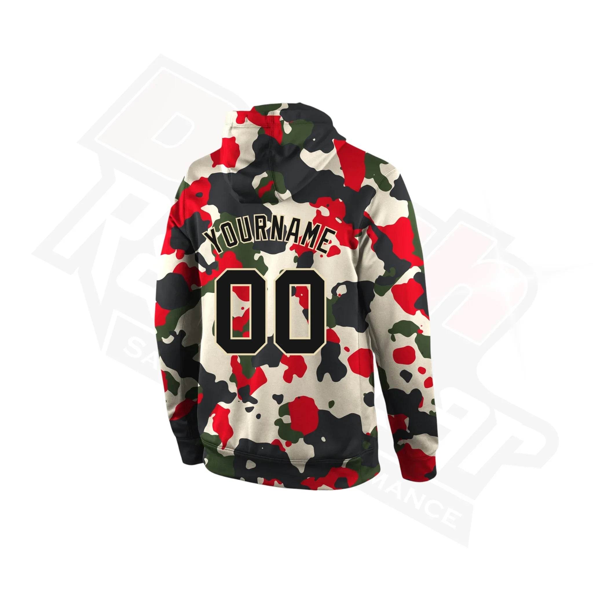 Custom Stitched Camo Black & Cream Sports Hoodie - Dash Racegear Store