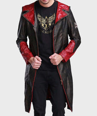 DMC Devil May Cry Dante Black Coat Jacket unisex front product view | Dash Racegear — Video Game Devil May Cry Dante Black Coat