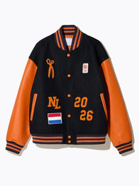 Denham TeamNL Varsity Jacket Varsity Jacket unisex detail view 6 | Dash Racegear — Team Netherlands jacket by Denham, varsity style with warm lining and standout country branding.