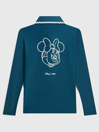 Carnival Golf x Disney Minnie Doodle Polo Shirt Shirt unisex detail view 2 | Dash Racegear — Carnival Golf x Disney 2026 Unisex Minnie Doodle LS Polo Shirt in Navy Blue with lightweight comfort and timeless casual style.