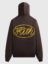 Disney x Kith for Pixar Woody Nelson Hoodie Hoodie unisex detail view 2 | Dash Racegear — Brown Disney x Kith 2025 Woody Nelson Hoodie, Pixar classic logo, stylish streetwear option for casual fans.
