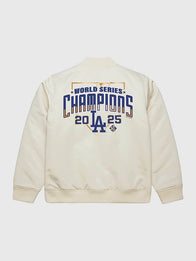 Dodgers Mitchell & Ness 2025 World Series Champions Bomber Jacket Bomber Jacket unisex detail view 2 | Dash Racegear — Dodgers Mitchell & Ness Retro Championship Jacket