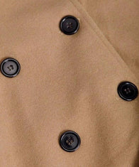 Mens Brown Wool Trench Coat Jacket men detail view 2 | Dash Racegear — Mens Brown Wool Trench Coat