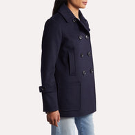 Womens Navy Blue Peacoat Coat women detail view 2 | Dash Racegear — Navy Blue Peacoat
