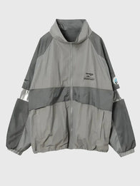 Reebok × Dragon Quest Track Jacket Jacket unisex front product view | Dash Racegear — Unisex Dragon Quest Reebok track jacket crafted with a detachable hood for effortless layering and style.
