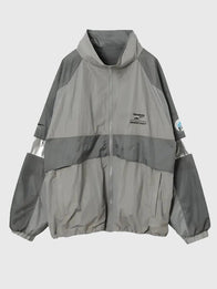Reebok × Dragon Quest Track Jacket Jacket unisex front product view | Dash Racegear — Unisex Dragon Quest Reebok track jacket crafted with a detachable hood for effortless layering and style.