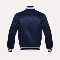 Dylan Blue and White Varsity Jacket Varsity Jacket unisex detail view 2 | Dash Racegear — Men’s Blue and White Varsity Bomber Jacket