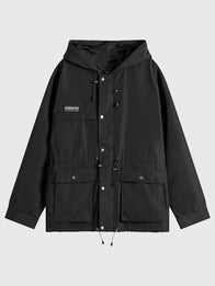 END. x Adidas St 11 SPZL Jacket Jacket unisex front product view | Dash Racegear — END. x Adidas 2026 St 11 SPZL Black Unisex Hooded Jacket with a sleek silhouette and everyday streetwear appeal.