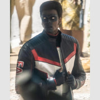 Mr. Terrific Leather Jacket Leather Jacket unisex front product view | Dash Racegear — Mr. Terrific Leather Jacket – Superhero-Inspired Outerwear