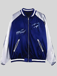 Elden Ring Ranni Jacket Jacket unisex front product view | Dash Racegear — Elden Ring Ranni the Witch blue Sukajan jacket, embroidered anime style for bold gaming streetwear looks.