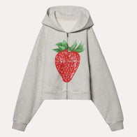 Elwood Strawberry Hoodie Hoodie unisex front product view | Dash Racegear — Strawberry Graphic Hoodie – Elwood Streetwear Drop