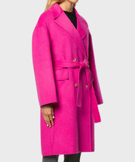 Emily in Paris Emily Cooper Pink Coat Coat unisex detail view 2 | Dash Racegear — Emily Cooper Emily in Paris Pink Coat