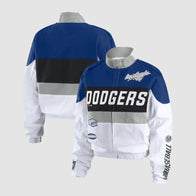 Los Angeles Dodgers Racer Jacket Jacket unisex front product view | Dash Racegear — Dodgers Lightweight Racer Jacket – LA Baseball Inspired Fashion