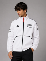 Adidas x Audi Revolut F1 Engineers & Marketing Track Jacket Jacket unisex detail view 5 | Dash Racegear — F1 Audi Revolut Adidas jacket featuring workforce apparel themes, tailored shape, and minimal outerwear profile
