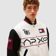 Tommy Hilfiger F1 Movie Racing Varsity Jacket Varsity Jacket unisex detail view 3 | Dash Racegear — Tommy Hilfiger racing varsity jacket celebrating F1 The Movie