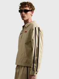 Formula 1 x Pacsun Miami Work Jacket Jacket unisex detail view 6 | Dash Racegear — Pacsun x Formula 1 Miami GP tan brown jacket, unisex utility workwear style for fans who want sporty street-ready layering