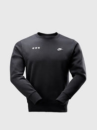 FC Barcelona x Olivia Rodrigo x Spotify Crewneck sweatshirt Sweatshirt unisex front product view | Dash Racegear — Nike FC Barcelona x Olivia Rodrigo x Spotify 2026 black crewneck sweatshirt, unisex cozy streetwear for music and football fans