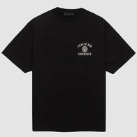 Fear of God Essentials Black University Crew Neck T-Shirt Shirt unisex front product view | Dash Racegear — Fear of God Street Tee – Black Essentials University Shirt