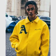 DONCARE AFGK Ferrari Leather Jacket Yellow Leather Jacket unisex detail view 3 | Dash Racegear — AFGK Ferrari Yellow Leather Jacket DONCARE