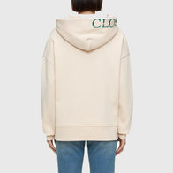Closed Hoodie Womens Hoodie unisex detail view 8 | Dash Racegear — Beige pullover hoodie by Closed with tonal branding for women