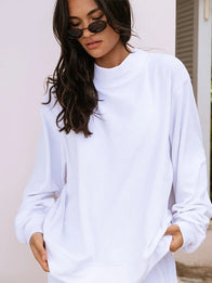 Parke Summerland Towel Terry Mockneck Sweatshirt Sweatshirt unisex detail view 4 | Dash Racegear — Summerland Collection mockneck sweatshirt by Parke with towel terry feel and clean simple styling.
