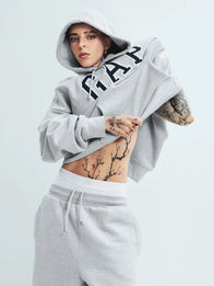 Gap x Young Miko Hoodie Hoodie unisex front product view | Dash Racegear — Gap x Young Miko 2026 grey fleece pullover hoodie with cozy fabric, perfect for casual streetwear.