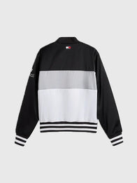 Tommy Hilfiger x Cadillac F1 Team Miami Varsity Jacket Varsity Jacket unisex detail view 4 | Dash Racegear — Tommy Hilfiger Cadillac F1 2026 Miami Varsity Jacket Black & White classic varsity silhouette with snap buttons for casual outings