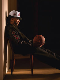 Derrick Rose Chicago Bulls Retirement Letterman Jacket Jacket unisex detail view 4 | Dash Racegear — This black Derrick Rose Chicago Bulls Retirement Letterman Jacket offers iconic patches and cozy design for supporters.