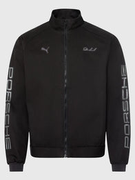 Porsche Legacy x PUMA Pepita Lifestyle Jacket Jacket unisex detail view 2 | Dash Racegear — Unisex PUMA x Porsche Legacy Pepita Lifestyle 2026 Jacket in Black White Taupe with refined automotive fashion influence