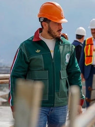 Adidas Mexico Worker Jacket Jacket unisex detail view 4 | Dash Racegear — Adidas 2026 Mexico Worker cotton jacket in green, lightweight yet sturdy, made for workwear fans or casual looks.