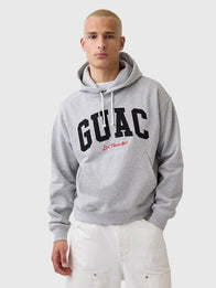 Gap x Los Tacos No. 1 French Terry Hoodie Hoodie unisex detail view 2 | Dash Racegear — Unisex Los Tacos No. 1 x Gap Grey French Terry Oversized Hoodie featuring premium comfort and relaxed everyday streetwear style.