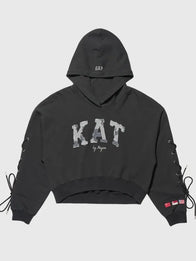 Gap x Katseye Megan Hoodie Hoodie unisex front product view | Dash Racegear — Megan 2026 Gap x Katseye oversized black hoodie, cozy fleece essential for everyday streetwear.