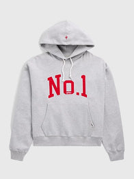 Gap x Los Tacos No. 1 Grey French Terry Hoodie Hoodie unisex front product view | Dash Racegear — Gap x Los Tacos No. 1 Grey French Terry Oversized Pullover Fleece Hoodie