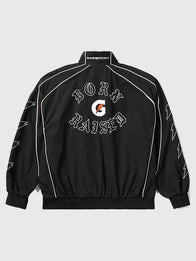 Born x Raised x Gatorade Track Jacket Jacket unisex detail view 2 | Dash Racegear — Crafted in black, this Born x Raised x Gatorade track jacket delivers clean lines and everyday versatility.