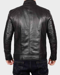 Black Johnson Men Leather Jacket Leather Jacket men detail view 2 | Dash Racegear — Black Johnson Men Leather Jacket
