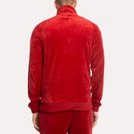 Mobland S01 Geoff Bell Red Velour Track Jacket Jacket unisex detail view 3 | Dash Racegear — Mobland Season 1 Jacket – Geoff Bell Red Track Fashion